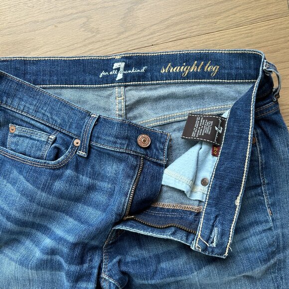 7 For All Mankind Straight Leg Jeans – Size 29 - Picture 2 of 5
